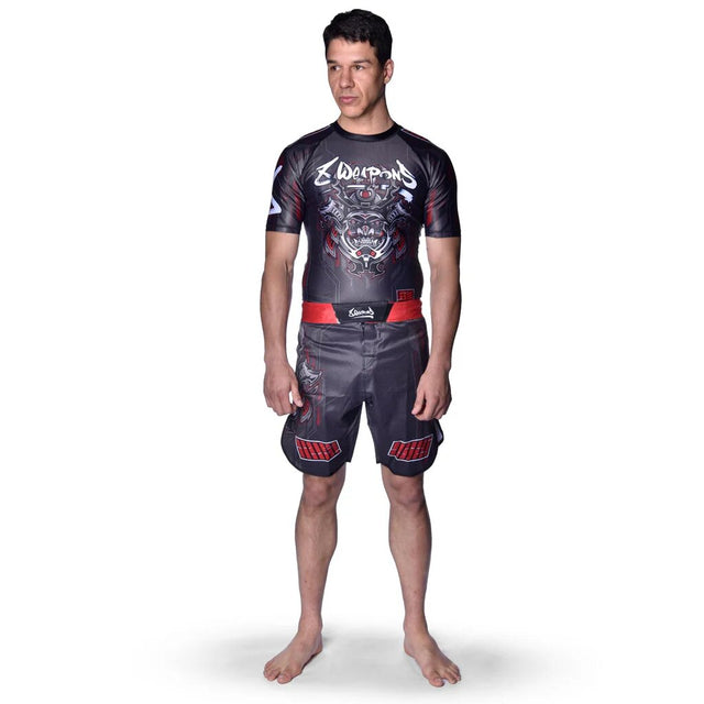 8 Weapons Samurai 2.0 Fight Shorts Black/Red