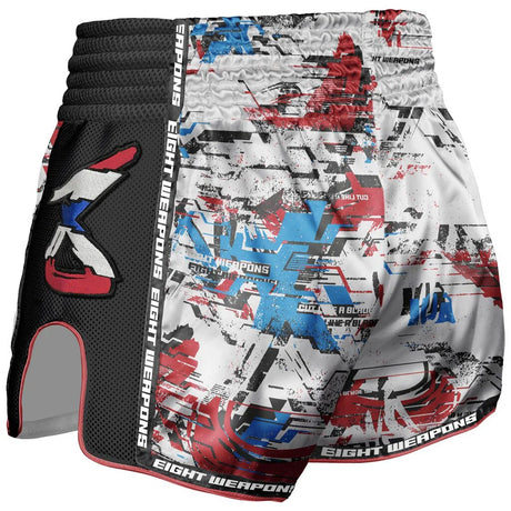 8 Weapons Schneiden Sie wie eine Klinge 2.0 Muay Thai Shorts Weiß