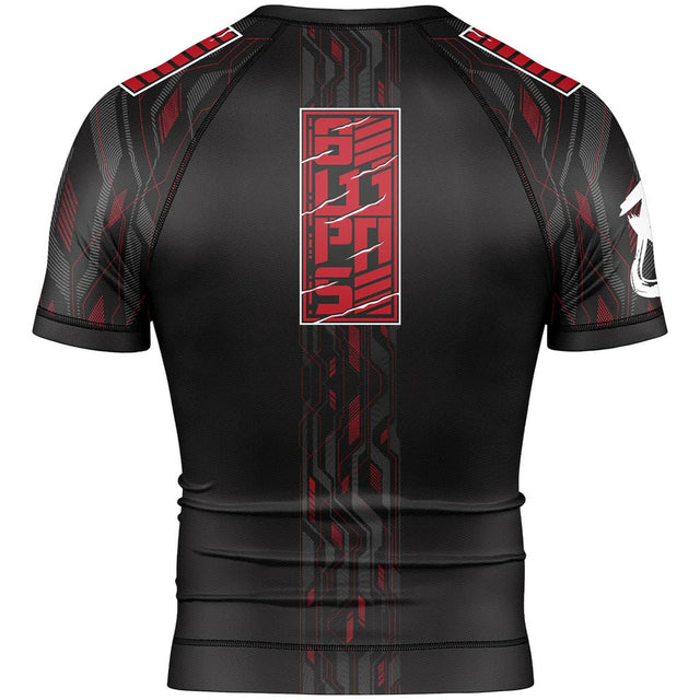 8 Weapons Samurai 2.0 Short Sleeve Rash Guard Black/Red