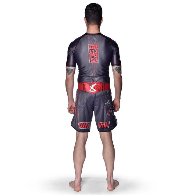 8 Weapons Samurai 2.0 Short Sleeve Rash Guard Black/Red