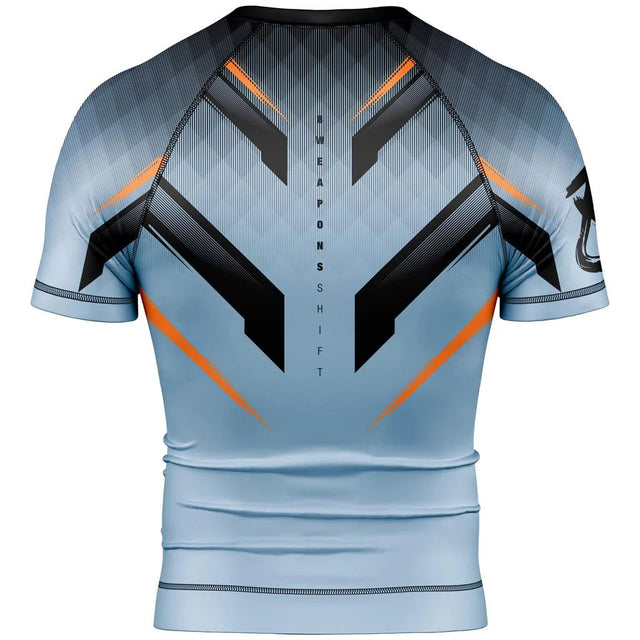 8 Weapons Shift Short Sleeve Rash Guard Ice Grey/Orange