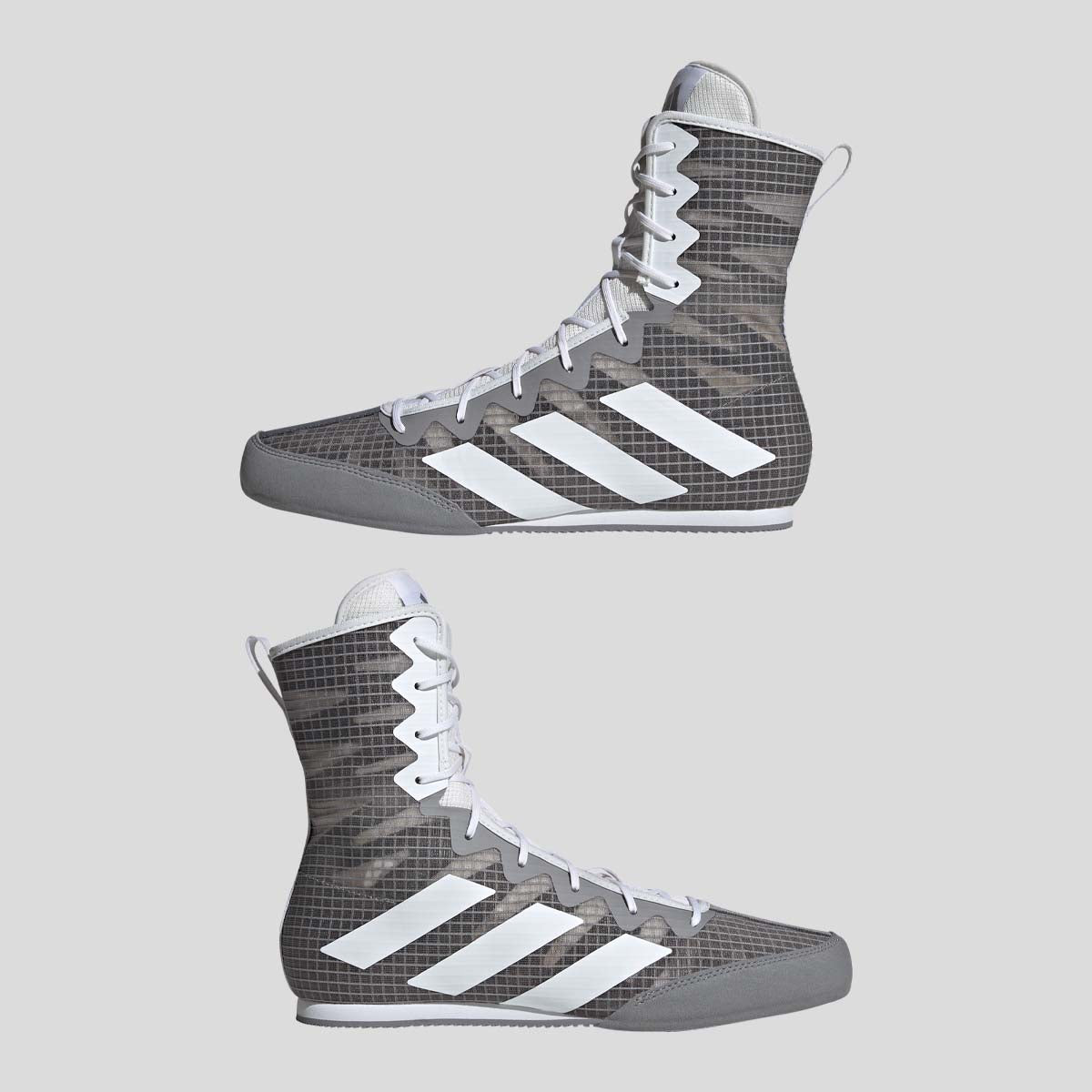 Grey/White Adidas Box Hog 4 Boxing Boots   