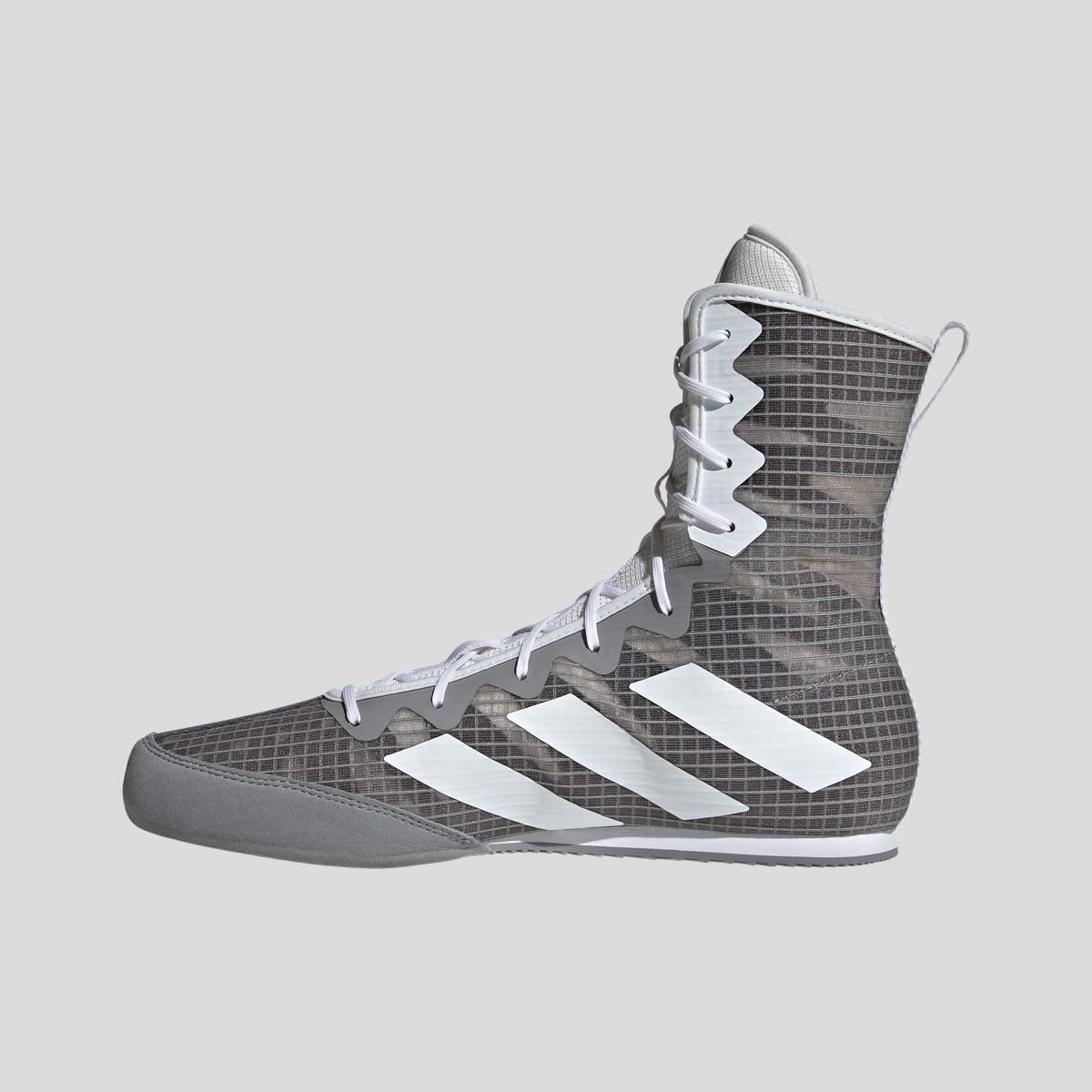 Grey/White Adidas Box Hog 4 Boxing Boots   