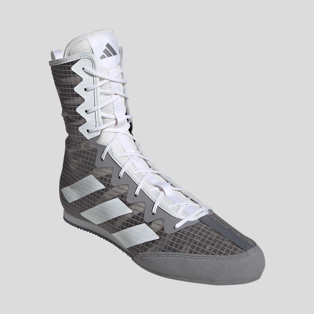 Grey/White Adidas Box Hog 4 Boxing Boots   