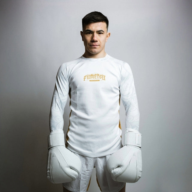 Alpha Pro MK2 Boxing Gloves White Photoshoot 5