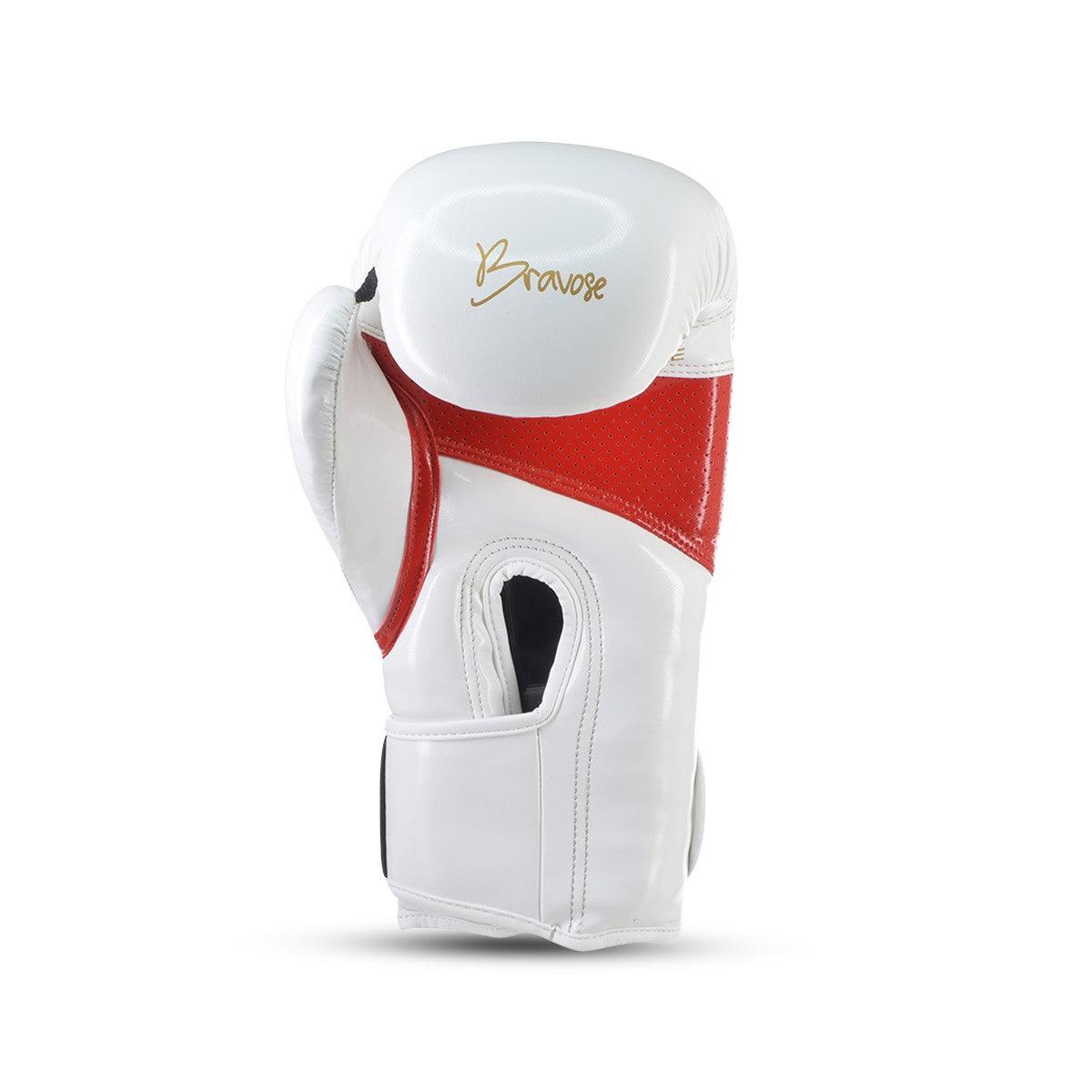 Bravose Alpha White & Red Boxing Gloves