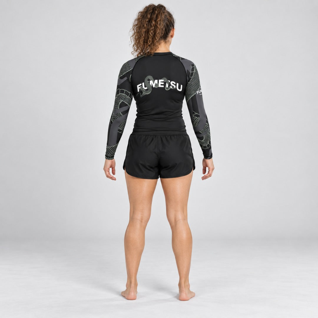 Fumetsu Anaconda Womens Long Sleeve Rash Guard Black/Khaki