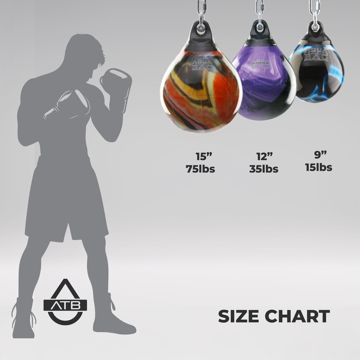 Aqua 15" 75lb Energy Punching Bag Purple