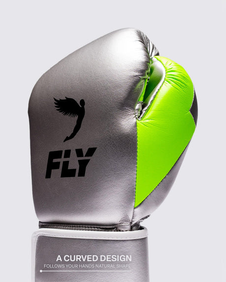 Fly Superloop Pro X 2 Boxing Gloves Silver/Neon