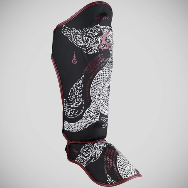 8 Weapons Sak Yant Naga Shin Guards Black