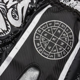 Black 8 Weapons Sak Yant Tigers Carbon Muay Thai Shorts   