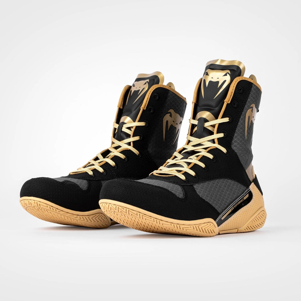 Black/Beige Venum Elite Boxing Shoes   