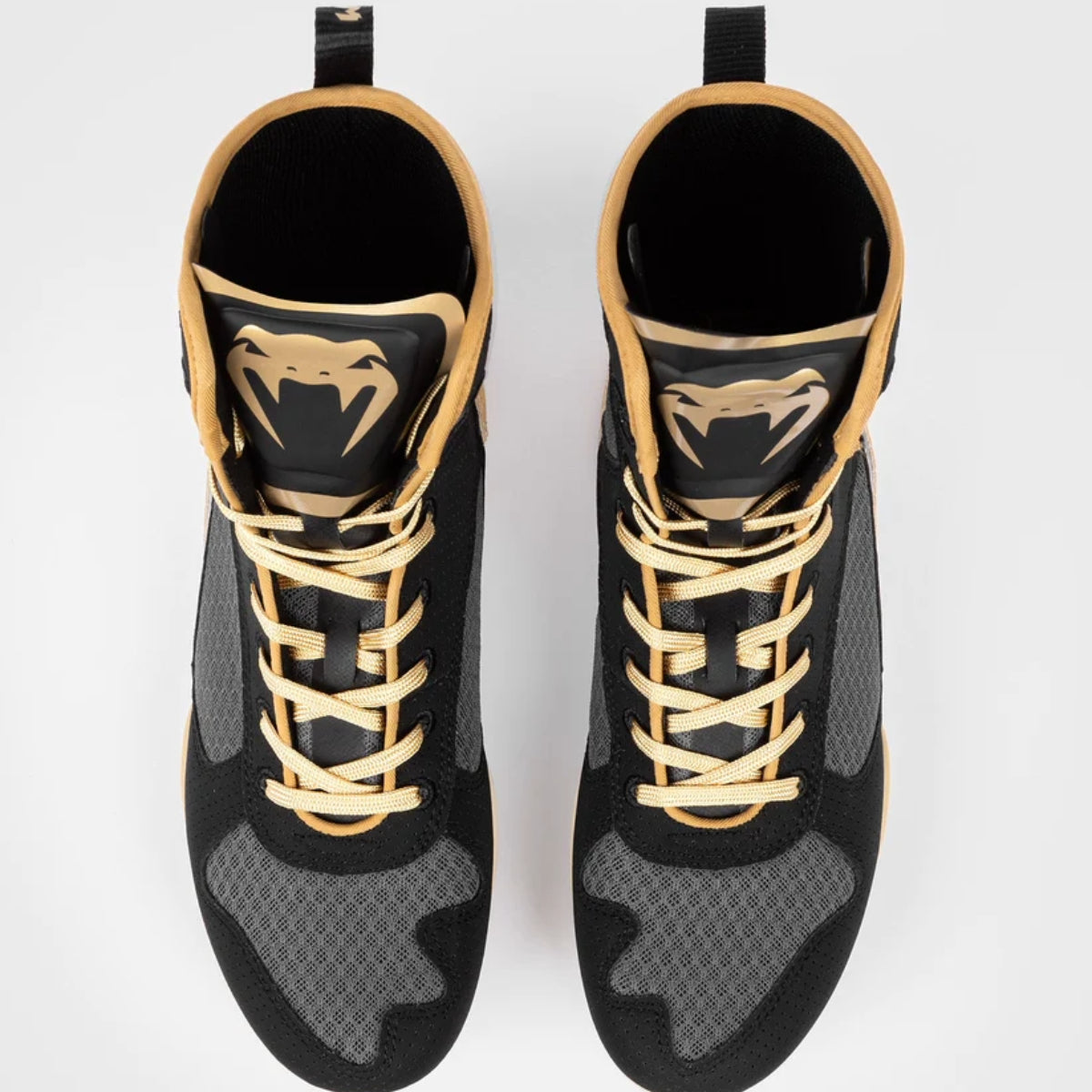 Black/Beige Venum Elite Boxing Shoes   