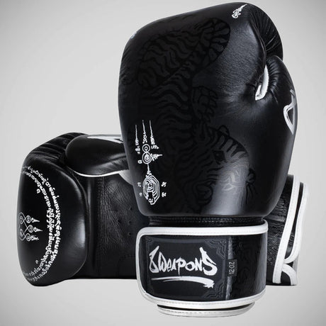 8 Weapons Sak Yant Big Tiger Boxing Gloves Black/Black