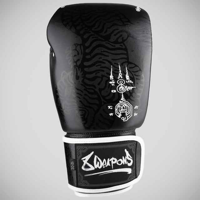 8 Weapons Sak Yant Big Tiger Boxing Gloves Black/Black
