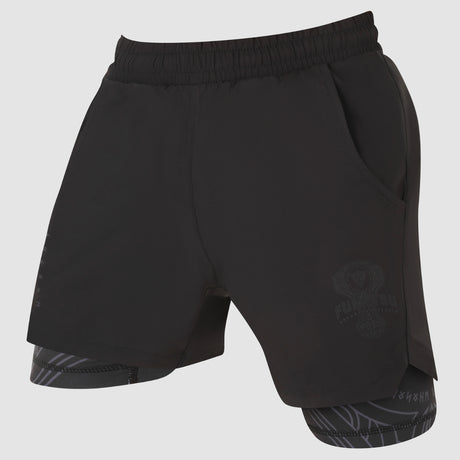 Black/Black Fumetsu Mjolnir Dual Layer Training Shorts   