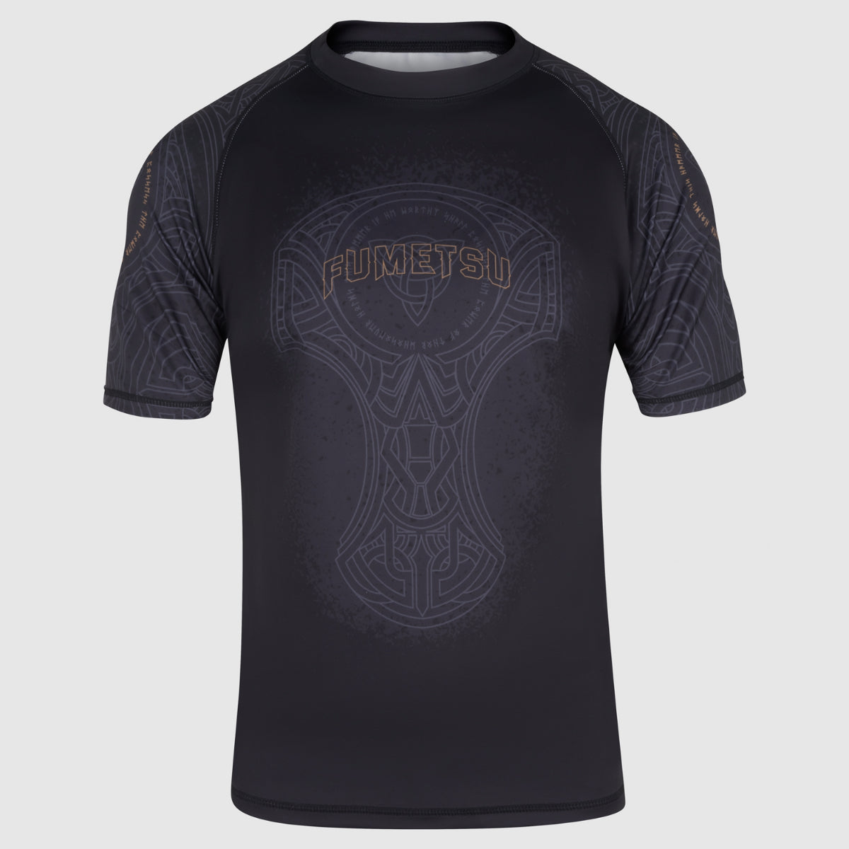 Black/Bronze Fumetsu Mjolnir Short Sleeve Rash Guard   