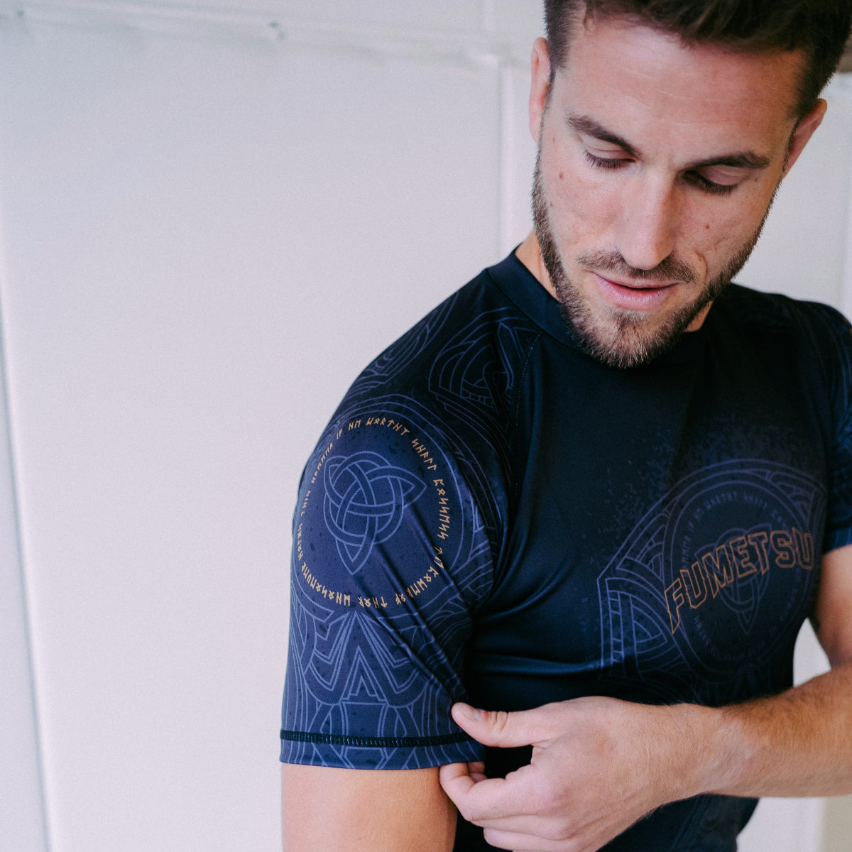 Black/Bronze Fumetsu Mjolnir Short Sleeve Rash Guard   