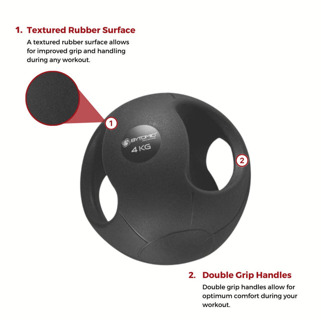 Bytomic Double Grip Medicine Ball 6kg Black