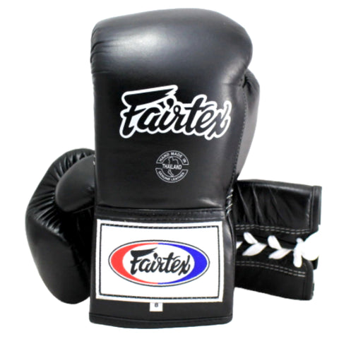 Black Fairtex Mexican Lace-up Boxing Gloves