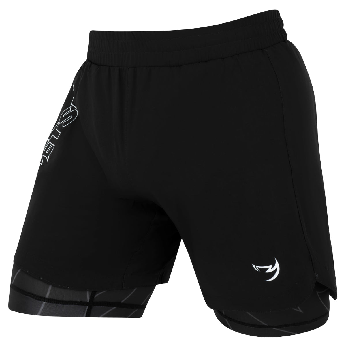 Fumetsu -Symbol Dual -Layer -Kampf Shorts schwarz