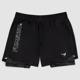 Fumetsu -Symbol Dual -Layer -Kampf Shorts schwarz