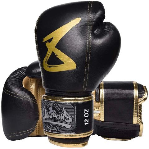 Black/Gold 8 Weapons Premium Boxing Gloves