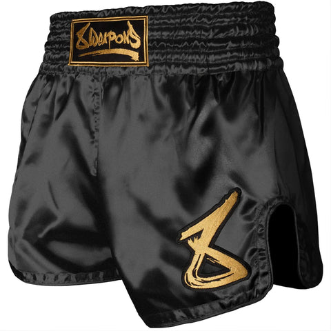 Black/Gold 8 Weapons Strike Muay Thai Shorts