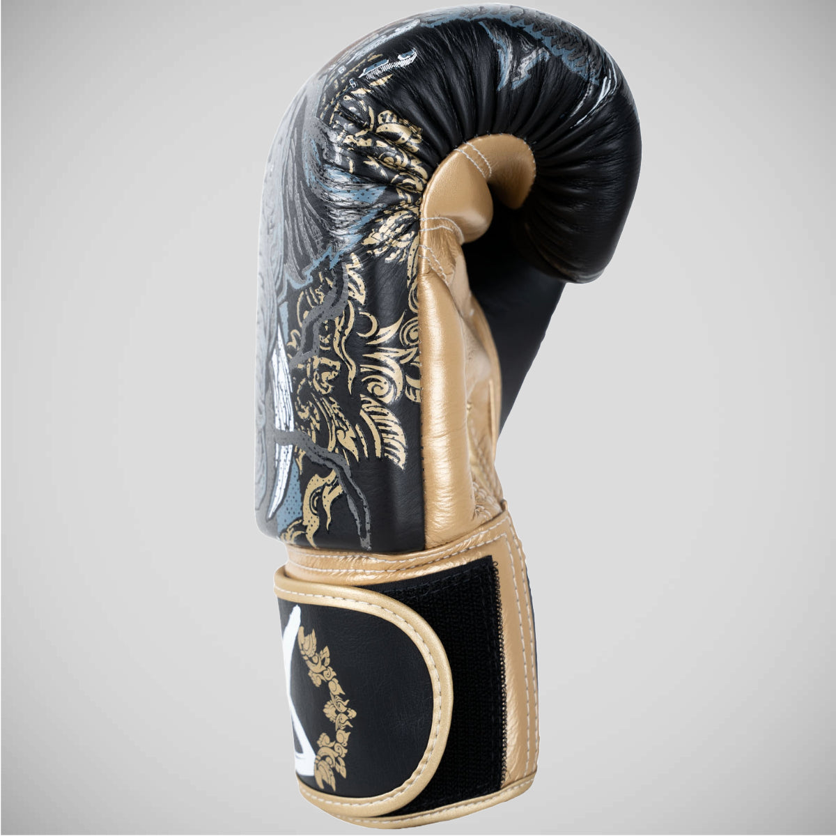 Black/Gold 8 Weapons Three Elephants 2.0 Boxing Gloves   