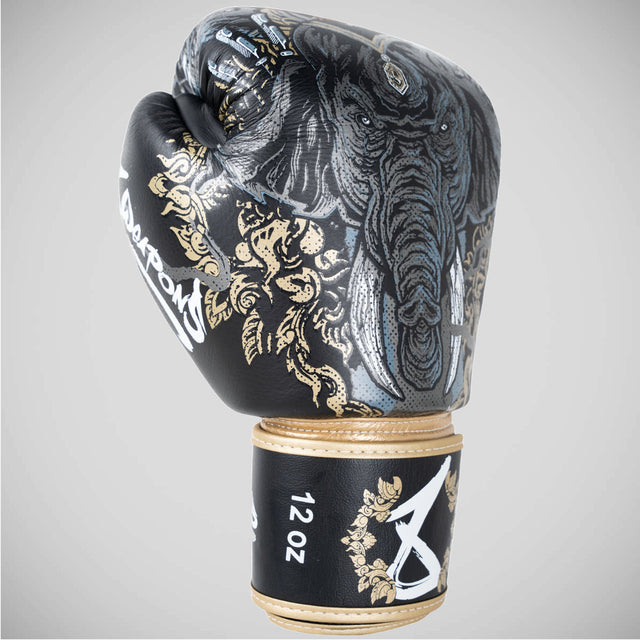 8 Weapons Three Elephants 2.0 Boxing Gloves Black/Gold