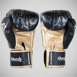 Black/Gold 8 Weapons Three Elephants 2.0 Boxing Gloves   