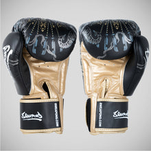 Black/Gold 8 Weapons Three Elephants 2.0 Boxing Gloves