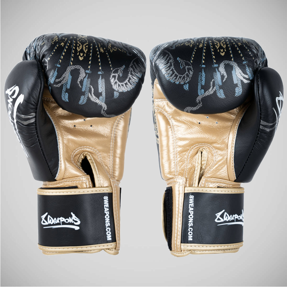 8 Armas três elefantes 2.0 luvas de boxe preto/dourado