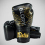 Black/Gold Fairtex BGVG3 X Glory Velcro Boxing Gloves