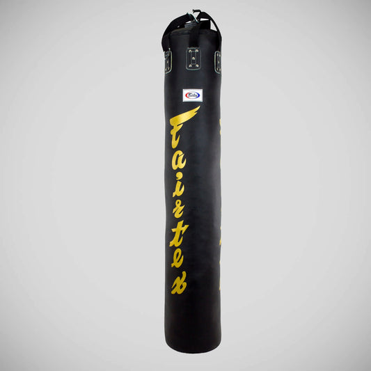 Black/Gold Fairtex HB6 6ft Muay Thai Banana Bag (un-filled)