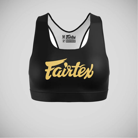 Black/Gold Fairtex SB1 Classic Sports Bra