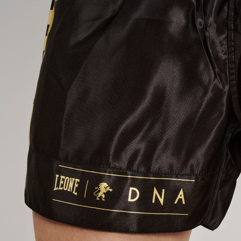 Black/Gold Leone DNA Kick Thai Shorts