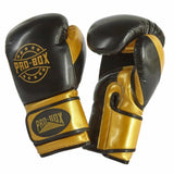 Black/Gold Pro-Box Champ Spar Boxing Gloves   