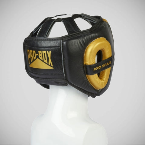 Black/Gold Pro-Box Pro-Spar Head Guard
