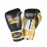 Black/Gold Pro-Box Pro-Spar Leather Boxing Gloves   