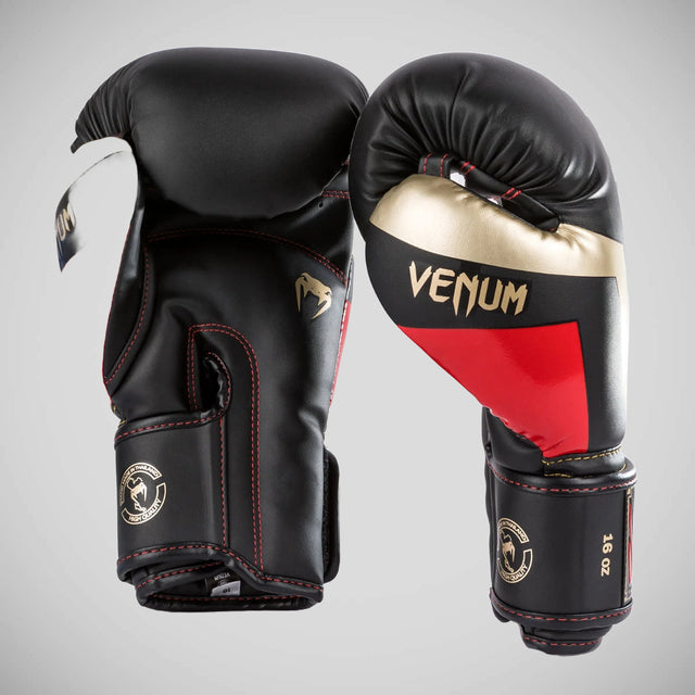 Venum Elite Boxing Gloves Black/Gold/Red