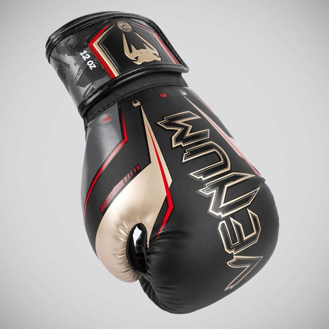 Venum Elite Evo Boxing Gloves Black/Gold/Red