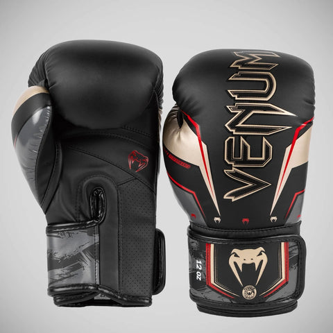 Black/Gold/Red Venum Elite Evo Boxing Gloves