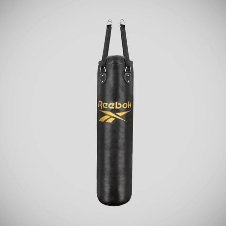 Reebok 4ft Punch Bag and Boxing Gloves Black/Gold