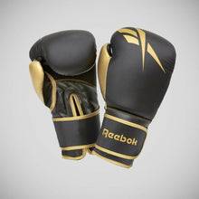 Black/Gold Reebok 4ft Punch Bag and Boxing Gloves