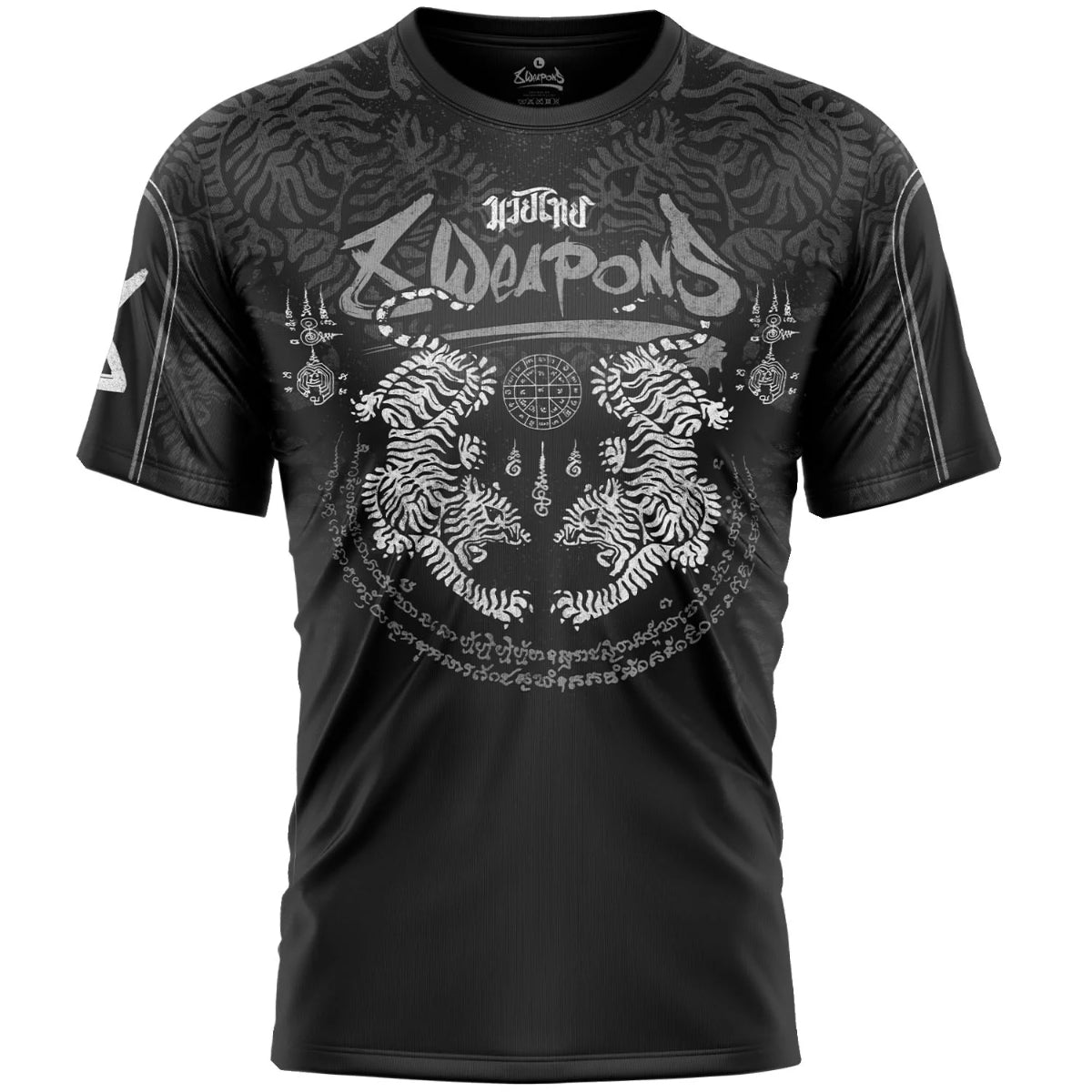 Black/Grey 8 Weapons Tiger Yant Functional T-Shirt   