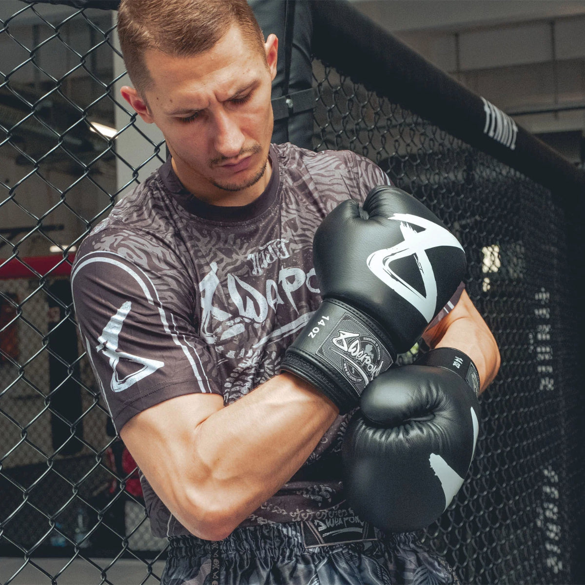 8 Weapons Tiger Yant funktionales T-Shirt schwarz/grau