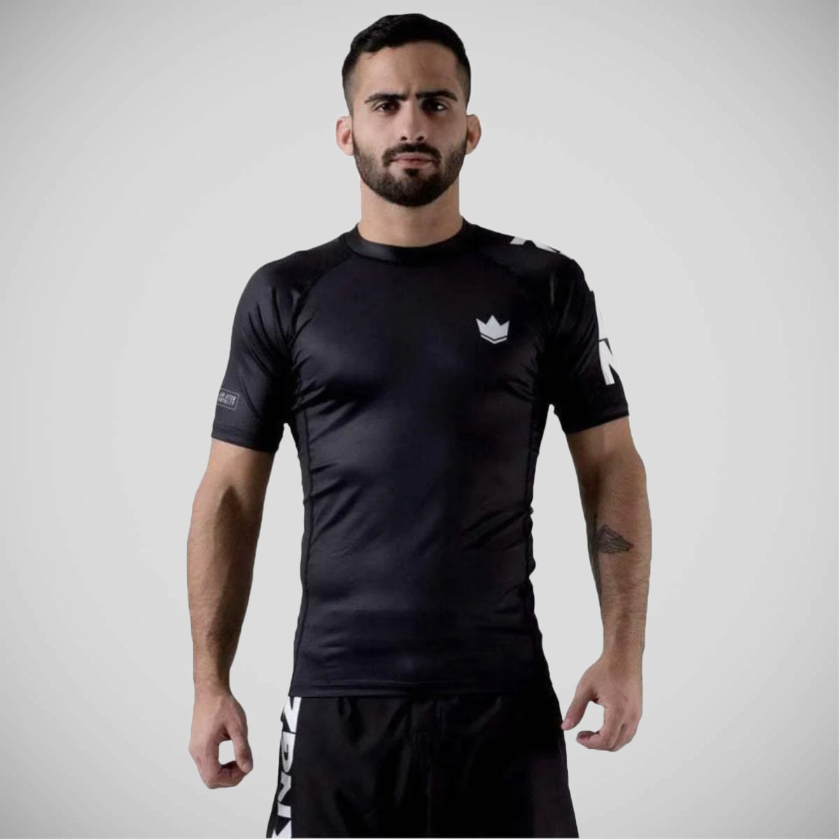 Black Kingz Ranked Performance Short Sleeve Rash Guard from Made4Fighters