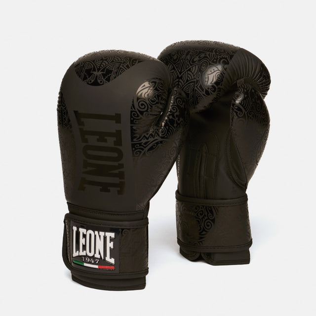 Black Leone Maori Boxing Gloves   