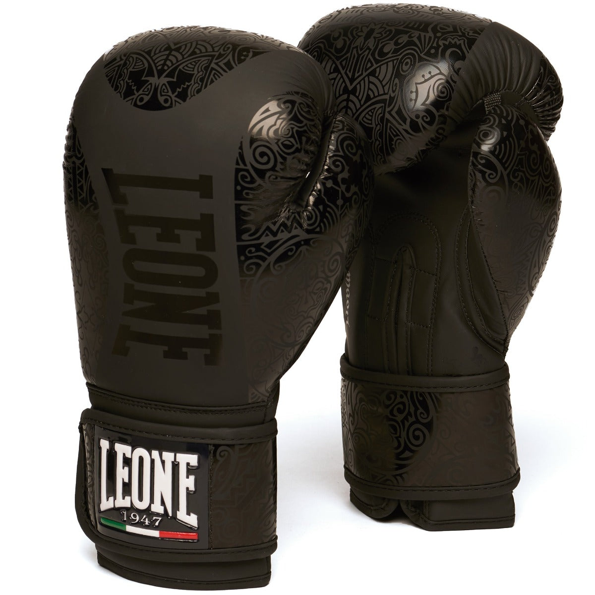 Black Leone Maori Boxing Gloves   